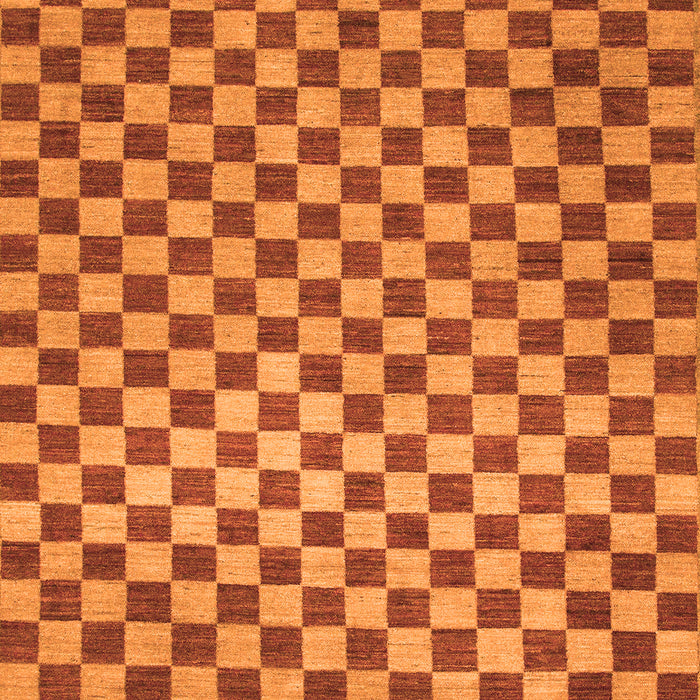 Machine Washable Checkered Orange Modern Area Rugs, wshabs1437org