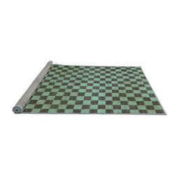 Sideview of Machine Washable Checkered Light Blue Modern Rug, wshabs1437lblu