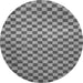 Round Checkered Gray Modern Rug, abs1437gry