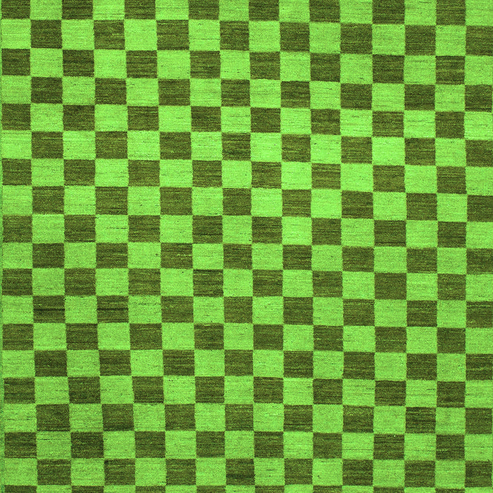 Checkered Green Modern Rug, abs1437grn