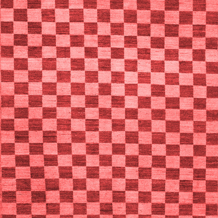 Machine Washable Checkered Red Modern Rug, wshabs1437red