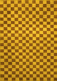 Checkered Yellow Modern Rug, abs1437yw