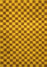 Machine Washable Checkered Yellow Modern Rug, wshabs1437yw