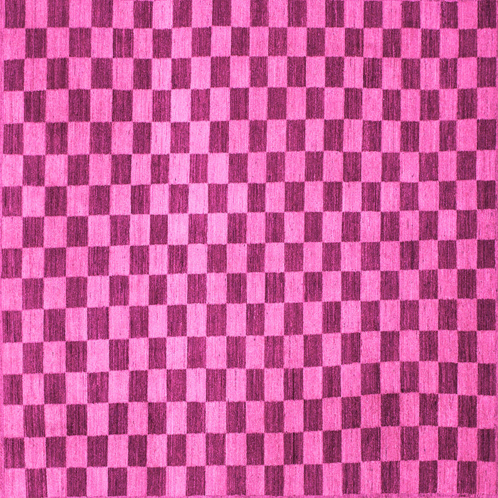 Square Machine Washable Checkered Pink Modern Rug, wshabs1437pnk