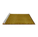 Sideview of Machine Washable Checkered Yellow Modern Rug, wshabs1438yw