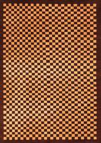 Checkered Orange Modern Rug, abs1438org