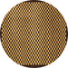 Round Checkered Brown Modern Rug, abs1438brn