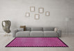 Machine Washable Checkered Pink Modern Rug in a Living Room, wshabs1438pnk