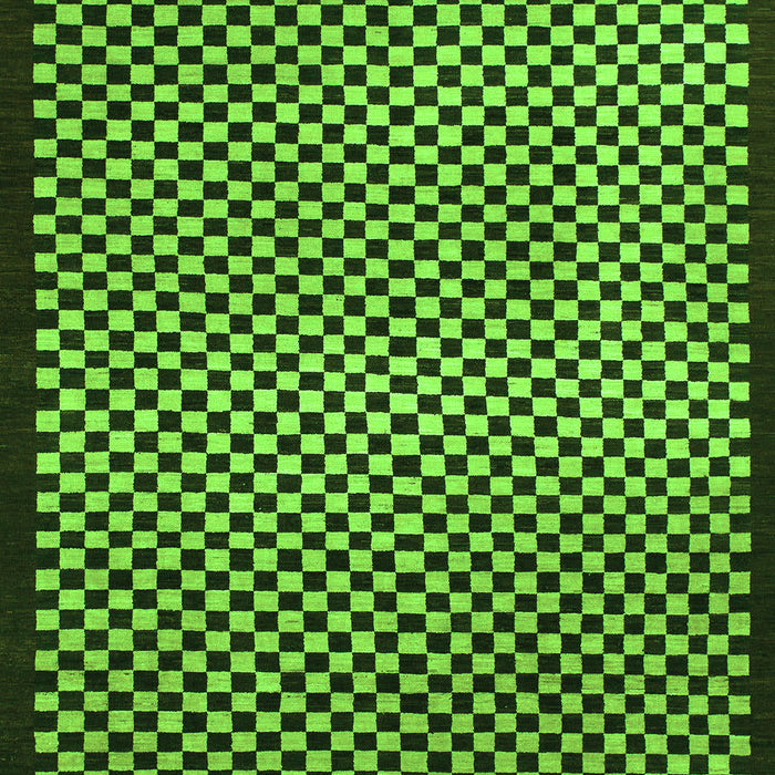 Checkered Green Modern Rug, abs1438grn