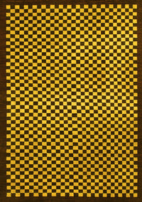 Checkered Yellow Modern Rug, abs1438yw