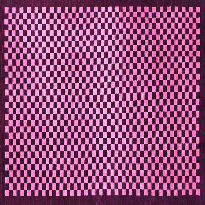 Square Checkered Pink Modern Rug, abs1438pnk