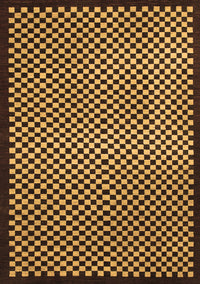 Checkered Brown Modern Rug, abs1438brn