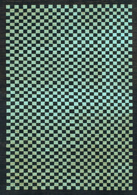 Checkered Light Blue Modern Rug, abs1438lblu