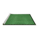 Sideview of Machine Washable Checkered Emerald Green Modern Area Rugs, wshabs1438emgrn
