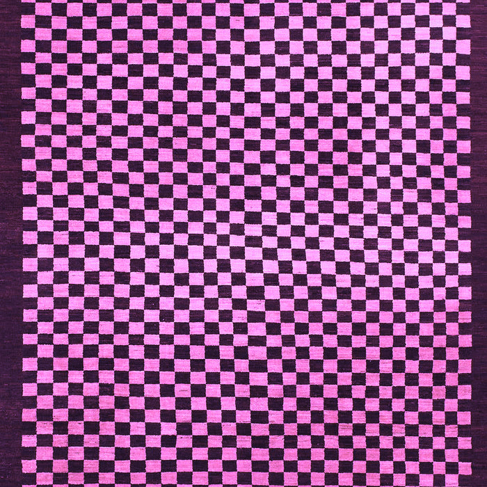 Machine Washable Checkered Purple Modern Area Rugs, wshabs1438pur