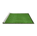 Sideview of Machine Washable Checkered Green Modern Area Rugs, wshabs1438grn