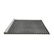 Sideview of Machine Washable Checkered Gray Modern Rug, wshabs1438gry