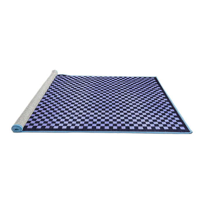 Sideview of Machine Washable Checkered Blue Modern Rug, wshabs1438blu