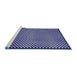 Sideview of Machine Washable Checkered Blue Modern Rug, wshabs1438blu