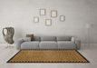 Machine Washable Checkered Brown Modern Rug in a Living Room,, wshabs1438brn