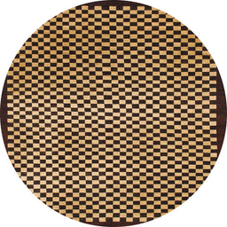 Round Machine Washable Abstract Night Red Rug, wshabs1438