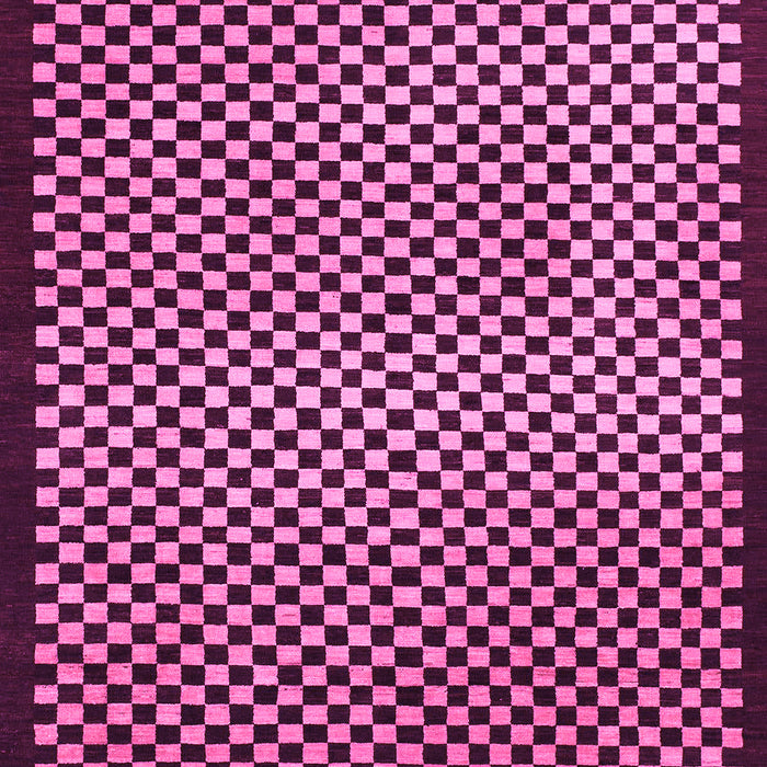 Machine Washable Checkered Pink Modern Rug, wshabs1438pnk