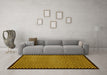Machine Washable Checkered Yellow Modern Rug in a Living Room, wshabs1438yw