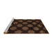 Sideview of Machine Washable Abstract Saddle Brown Rug, wshabs1439