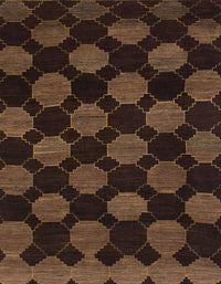 Machine Washable Abstract Saddle Brown Rug, wshabs1439