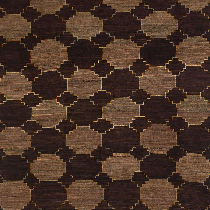 Machine Washable Abstract Saddle Brown Rug, wshabs1439