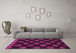 Machine Washable Abstract Pink Modern Rug in a Living Room, wshabs1439pnk