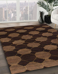 Abstract Saddle Brown Modern Rug, abs1439