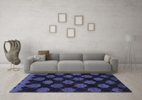 Machine Washable Abstract Blue Modern Rug, wshabs1439blu