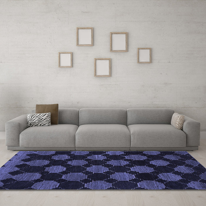 Machine Washable Abstract Blue Modern Rug in a Living Room, wshabs1439blu