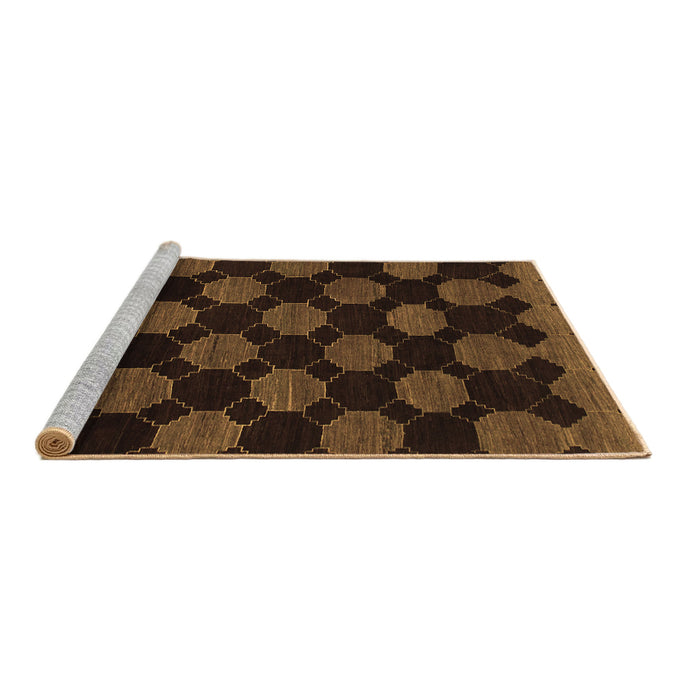 Sideview of Machine Washable Abstract Brown Modern Rug, wshabs1439brn