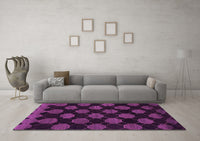 Machine Washable Abstract Purple Modern Rug, wshabs1439pur