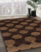 Abstract Saddle Brown Modern Rug in Family Room, abs1439