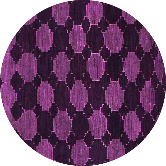 Round Machine Washable Abstract Purple Modern Area Rugs, wshabs1439pur