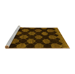 Sideview of Machine Washable Abstract Yellow Modern Rug, wshabs1439yw
