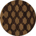 Round Abstract Brown Modern Rug, abs1439brn