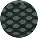 Round Abstract Light Blue Modern Rug, abs1439lblu