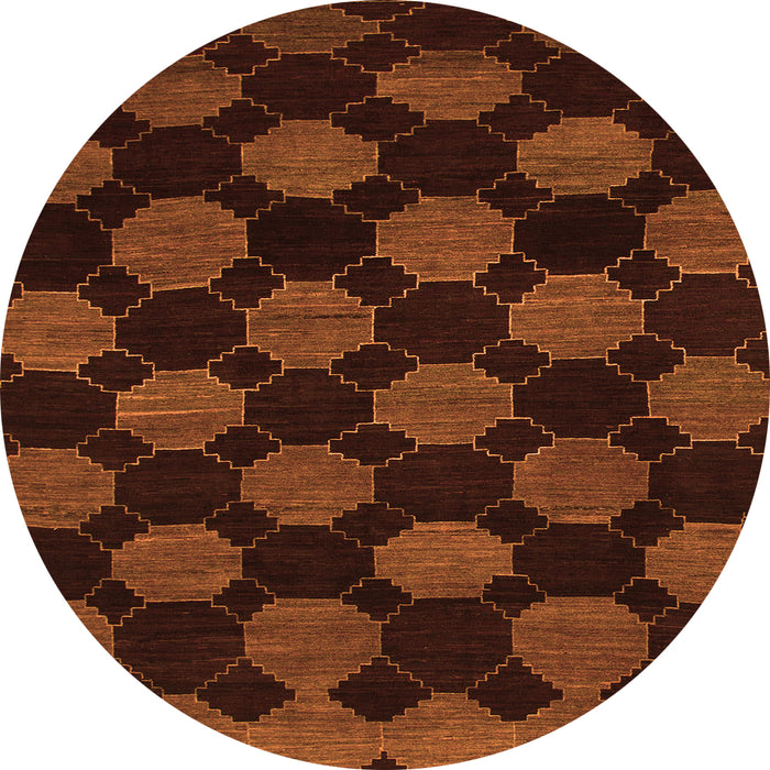 Round Abstract Orange Modern Rug, abs1439org
