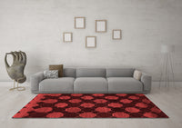 Machine Washable Abstract Red Modern Rug, wshabs1439red