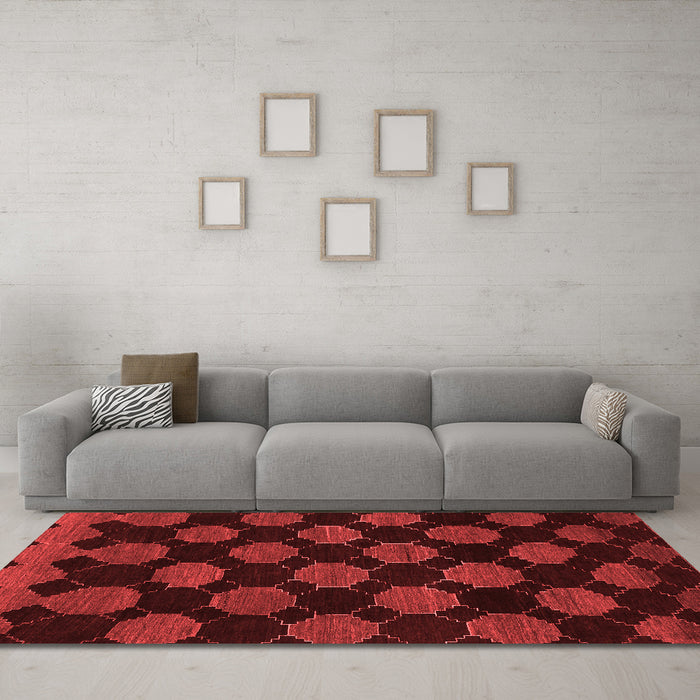 Modern Red Washable Rugs