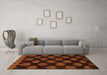 Machine Washable Abstract Orange Modern Area Rugs in a Living Room, wshabs1439org