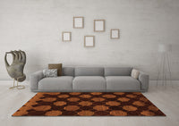 Machine Washable Abstract Orange Modern Rug, wshabs1439org