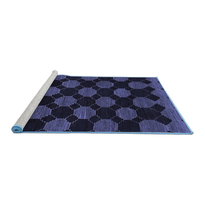 Sideview of Machine Washable Abstract Blue Modern Rug, wshabs1439blu