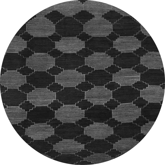 Round Machine Washable Abstract Gray Modern Rug, wshabs1439gry