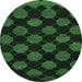 Round Abstract Emerald Green Modern Rug, abs1439emgrn