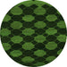 Round Abstract Green Modern Rug, abs1439grn